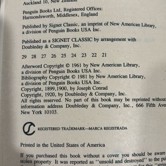 Lord Jim By Joseph Conrad 1981 Signet Classics Paperback Book Very Good - Picture 5 of 5